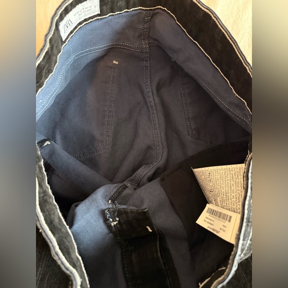 Zara TRF Flocked Balloon Jeans / Black Size 10 - Picture 8 of 8